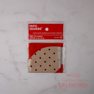Papel Chumbo 8x8cm - Rosa Viejo con Lunares Marrones