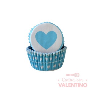 Pirotines N°8 Corazón - Celeste y Blanco - 25u. Convida