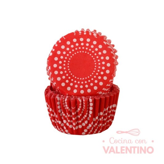 Pirotines N°10 Rojo con Circulos de Puntos Blancos - 25u. Convida
