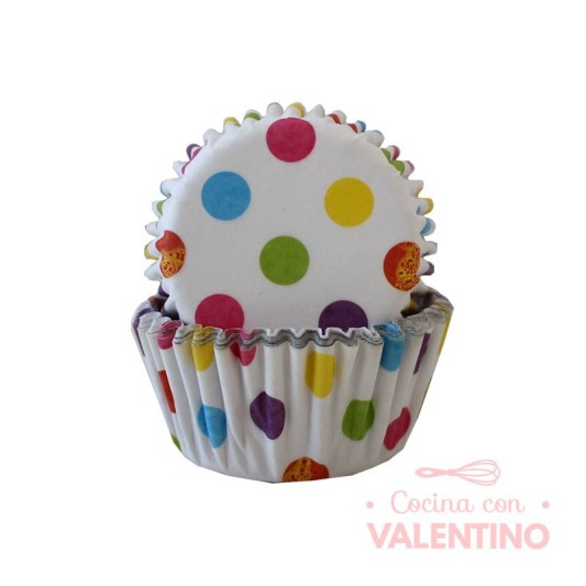 Pirotines N°10 Full Color - Blancos con Lunares Multicolor - 25u. Convida