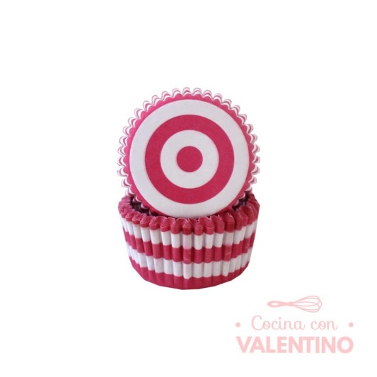 Pirotines N°8 Diana - Fucsia y Blanco - 25u. Convida
