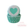 Pirotines N°10 Corazón - Verde Agua y Blanco - 25u. Convida