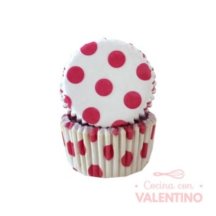 Pirotines N°10 Blanco con Lunar Fucsia - 25u. Convida