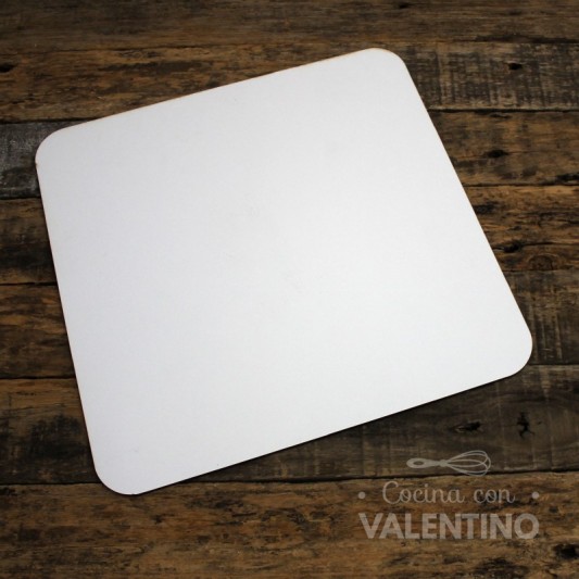 Base Fibro Plus Cuadrada Blanca 28 Cm