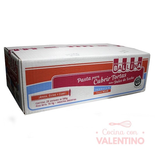 Pasta Cubretorta Ballina Rojo - 500 Grs - Pack 20 Un.