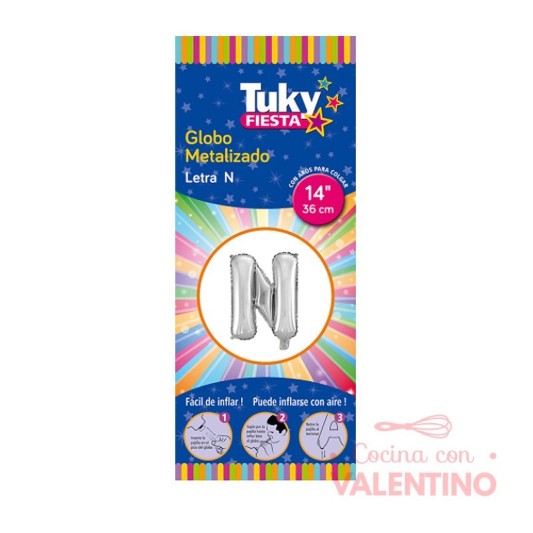 Globo Tuky Metalizado Letra  N 14"