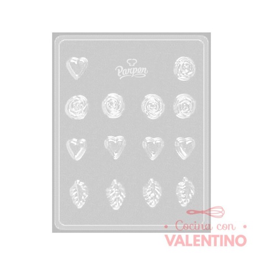 Placa Parpen Rosas. Corazones y Hojas P136