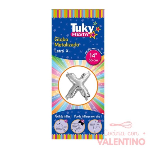 Globo Tuky Metalizado Letra  X 14"