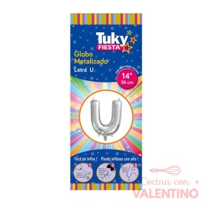 Globo Tuky Metalizado Letra  U 14"