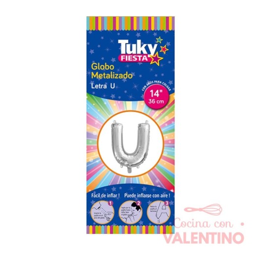 Globo Tuky Metalizado Letra  U 14"