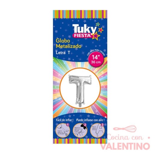 Globo Tuky Metalizado Letra  T 14"