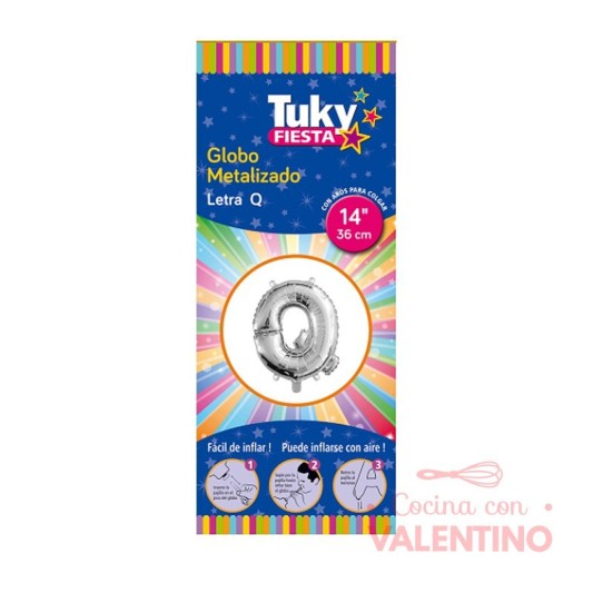 Globo Tuky Metalizado Letra  Q 14"