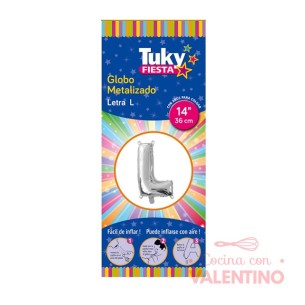 Globo Tuky Metalizado Letra  L 14"