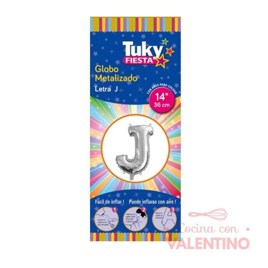 Globo Tuky Metalizado Letra  J 14"