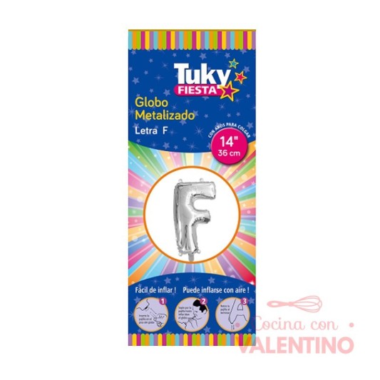 Globo Tuky Metalizado Letra  F 14"