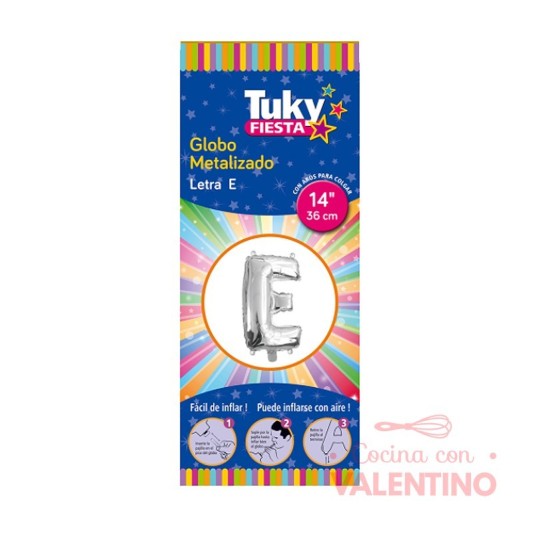 Globo Tuky Metalizado Letra  E 14"