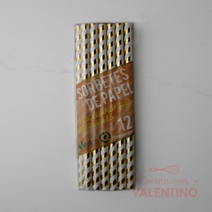 Maxi Sorbete Polipapel Party Store Dorado - 12 Un
