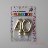 Vela Party Store Doble Dorada - 40 Años