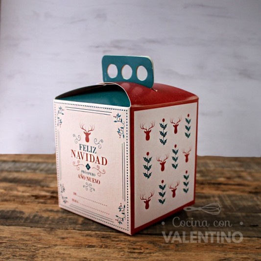 Caja Pan Dulce Individual Reno Rojo