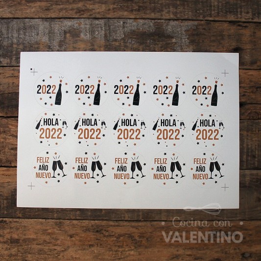 Pack Sticker Feliz Año Nuevo Formas - 15 Un.