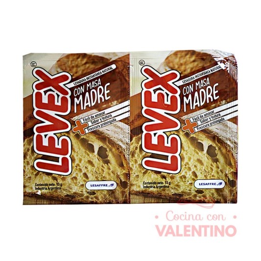 Levadura Seca Levex Masa Madre - 2 Sobres 13 Grs c/u