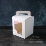 Caja Cartulina Pan Dulce 1/2 Kg Blanco/Kraft Con Visor - 13x13x16