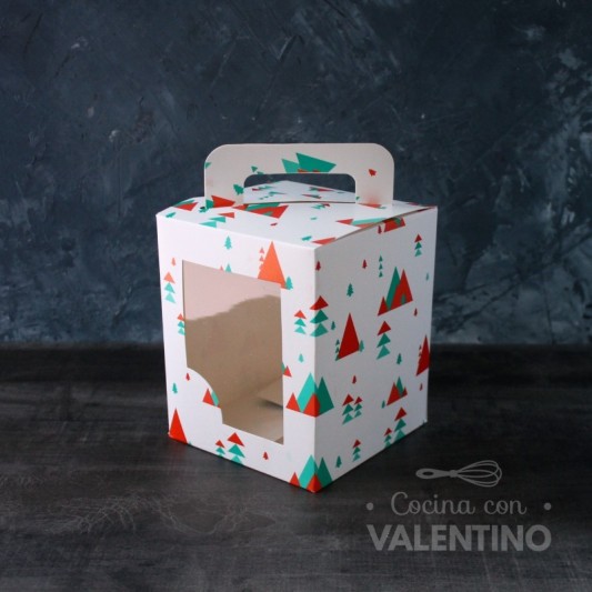Caja Cartulina Pan Dulce 1/2 Kg Diseño Con Visor - 13x13x16