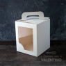 Caja Cartulina Pan Dulce 1 Kg Blanco Con Visor - 16x16x19