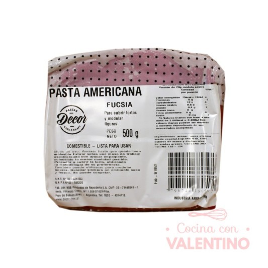Pasta Americana Fucsia - 500 Grs