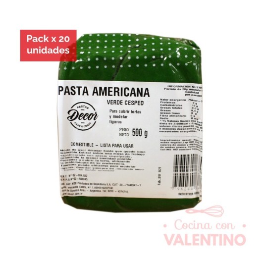 Pasta Americana Verde Cesped - 500 Grs - Pack 20 Un