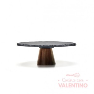 Plato Posa Torta ALTO Laja y Madera - 24x10