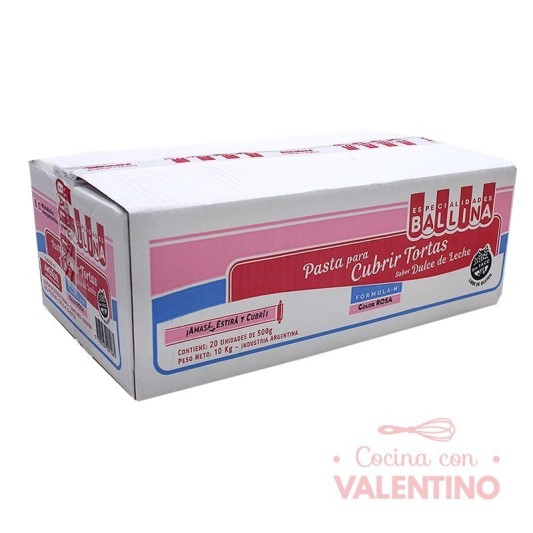 Pasta Cubretorta Ballina Rosa - 500 Grs - Pack 20 Un.