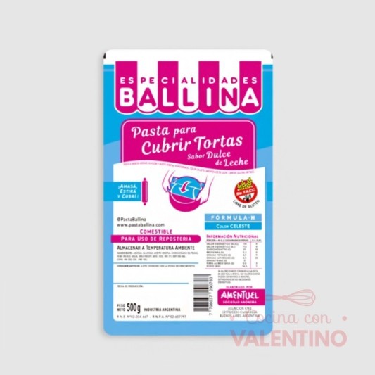Pasta Cubretorta Ballina Celeste - 500 Grs