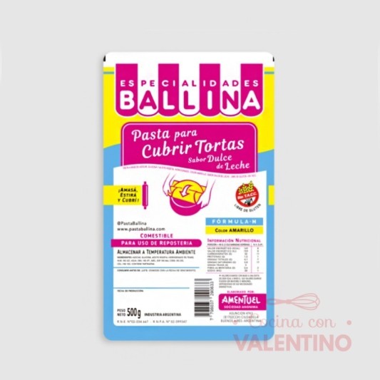 Pasta Cubretorta Ballina Amarillo - 500 Grs