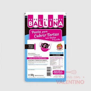 Pasta Cubretorta Ballina Negro - 500 Grs