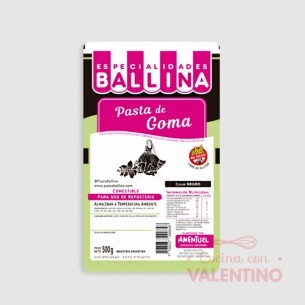 Pasta de Goma Ballina Negro - 500 Grs