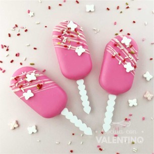 Palito Ice Pop Ruphas Corazones Blanco - 12 Un