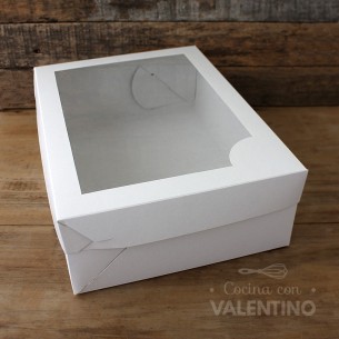 Estuche Blanco Con Visor Tapa y Base 31x23x10