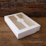 Estuche 12 Alfajores Blanco C/franja en el medio Con Visor PVC 24x16x4