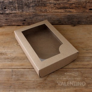 Estuche 12 Alfajores Kraft Con Visor 24x16x4
