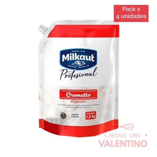 Queso Cremato Milkaut Doypack - 1.5 Kg - Pack 4 Un