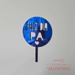 Mini Topper ArcEnCiel Feliz Dia Pa Azul - 2 Un.