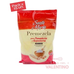 Premezcla Panaderia y Reposteria Santa Maria Roja - 1 Kg - Pack 15 Un