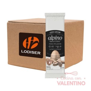 Baño de Moldeo Alpino Tableta Leche - 500 Grs - Pack 36 Un (6 Estuches/18Kg)