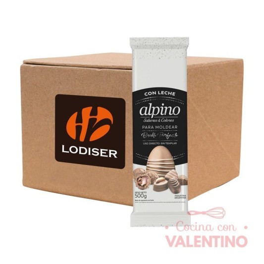 Baño de Moldeo Alpino Tableta Leche - 500 Grs - Pack 36 Un (6 Estuches/18Kg)