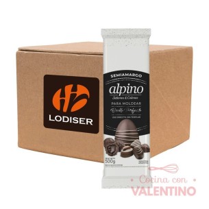 Baño de Moldeo Alpino Tableta Semiamargo - 500 Grs - Pack 36 Un (6 Estuches/18Kg)