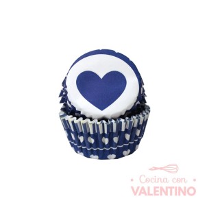 Pirotines N°8 Corazón - Azul y blanco - 25u. Convida