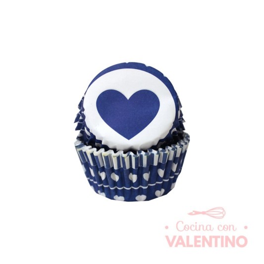 Pirotines N°8 Corazón - Azul y blanco - 25u. Convida