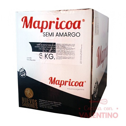 Baño Alfajorero Semiamargo Mapricoa - 1 Kg. - Pack 6 Un.