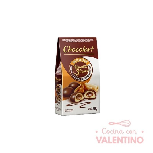 Bocadito de DDL con Chocolate con Leche Chocolart - 80 Grs